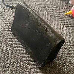 Black leather bag